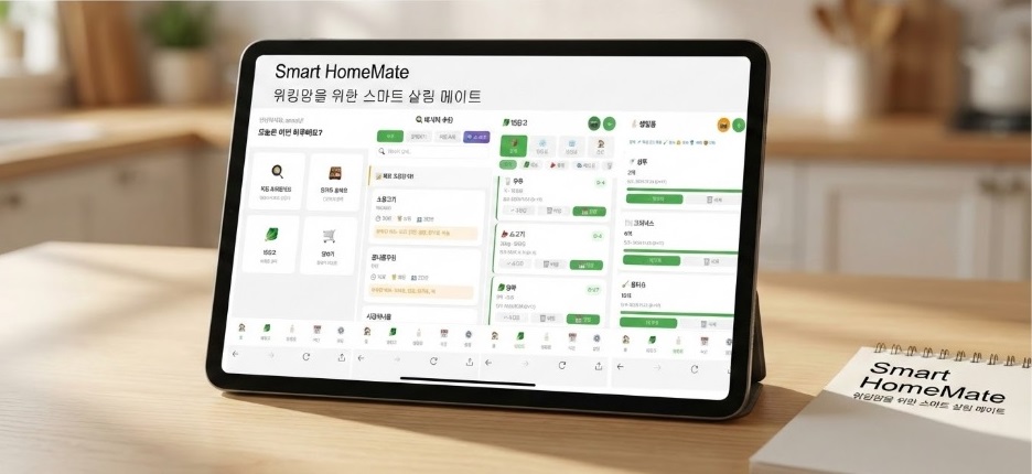 스마트 살림 도우미 앱 UI 목업